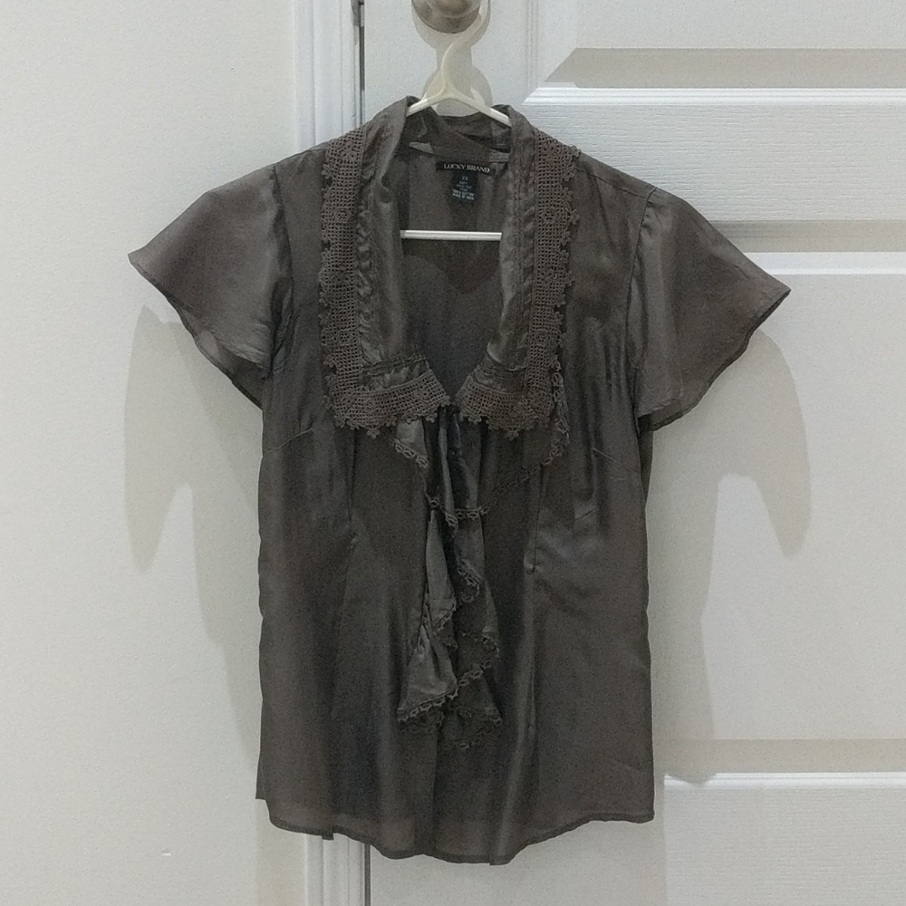 Lucky Brand Fitted Silk Blouse